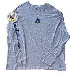 Disney Adult Shirt - Mickey Mouse Castle Long Sleeve GREY - 3XL